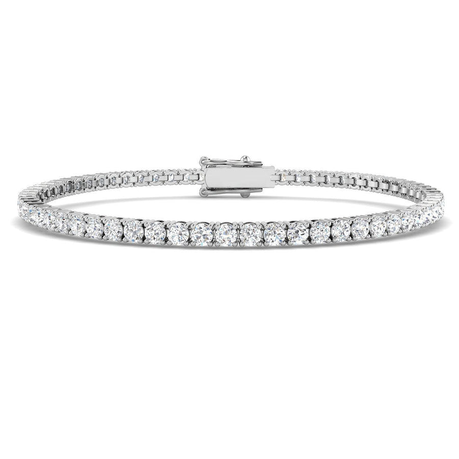4ct Lab Diamond Tennis Bracelet G/VS Quality Set in 18k White Gold - After Diamonds