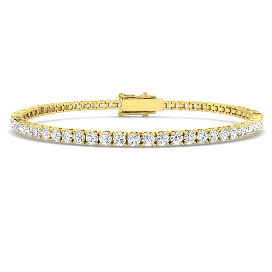 4ct Lab Diamond Tennis Bracelet G/VS Quality Set in 18k Yellow Gold - After Diamonds