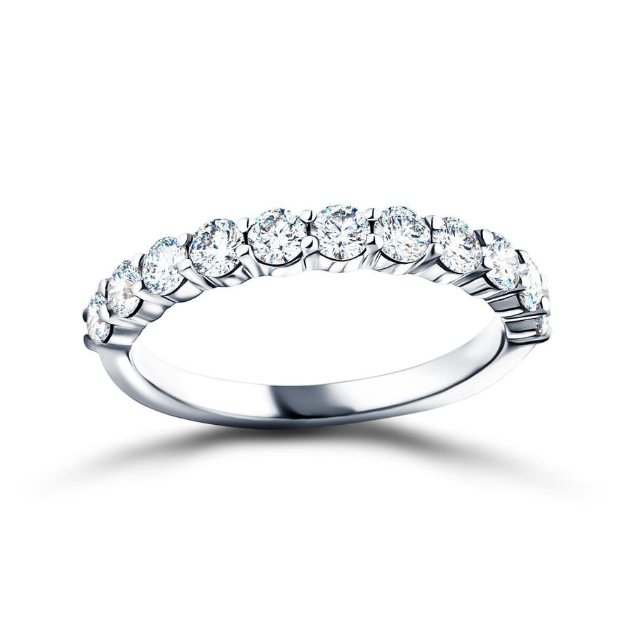 7 Stone Lab Diamond Half Eternity Ring 2.20ct G/VS in 18k White Gold - After Diamonds