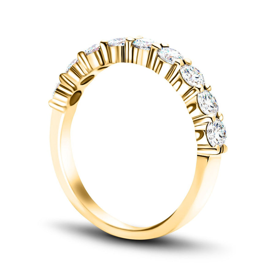 7 Stone Lab Diamond Half Eternity Ring 2.20ct G/VS in 18k Yellow Gold - After Diamonds