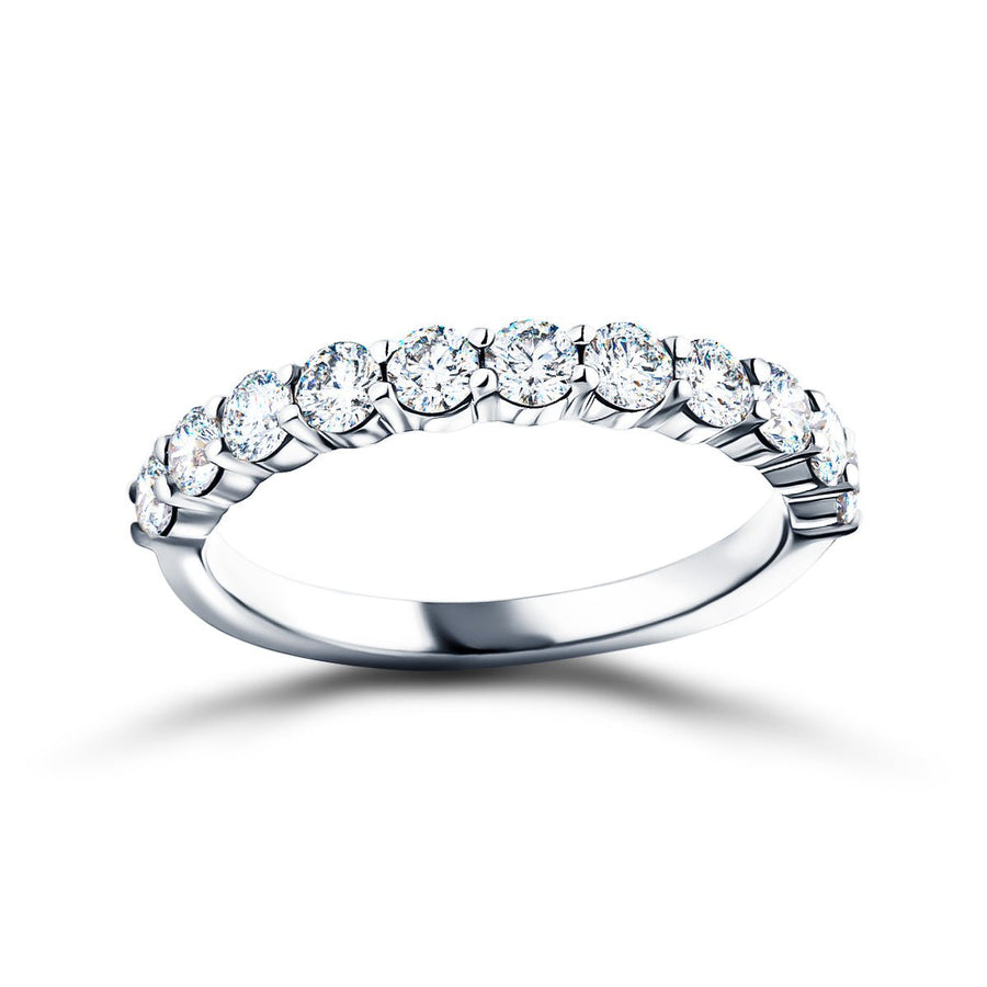 7 Stone Lab Diamond Half Eternity Ring 2.20ct G/VS in Platinum - After Diamonds