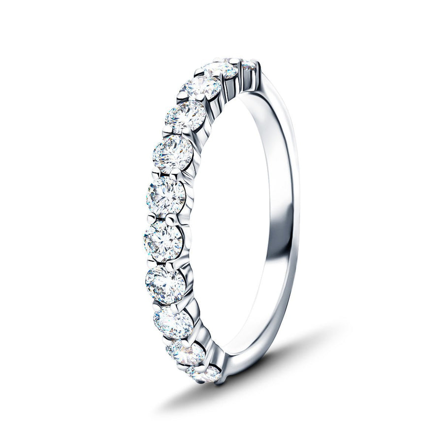 7 Stone Lab Diamond Half Eternity Ring 2.20ct G/VS in Platinum - After Diamonds