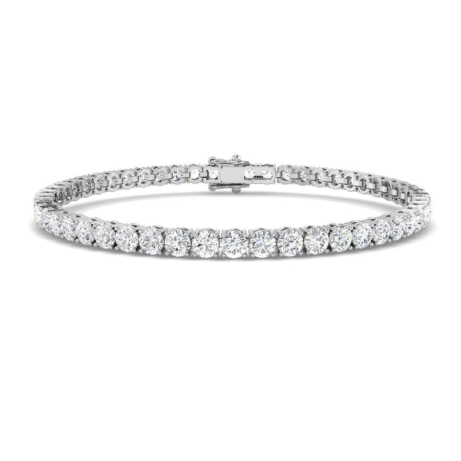 8ct Lab Diamond Tennis Bracelet G/VS Quality Set in 18k White Gold - After Diamonds
