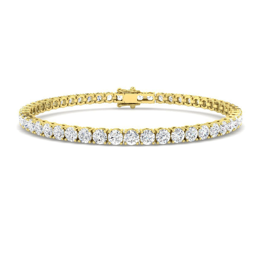 8ct Lab Diamond Tennis Bracelet G/VS Quality Set in 18k Yellow Gold - After Diamonds