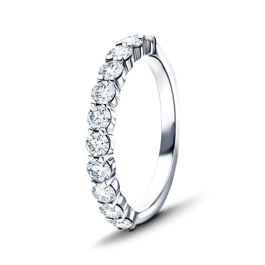 9 Stone Lab Diamond Half Eternity Ring 1.00ct G/VS in Platinum - After Diamonds