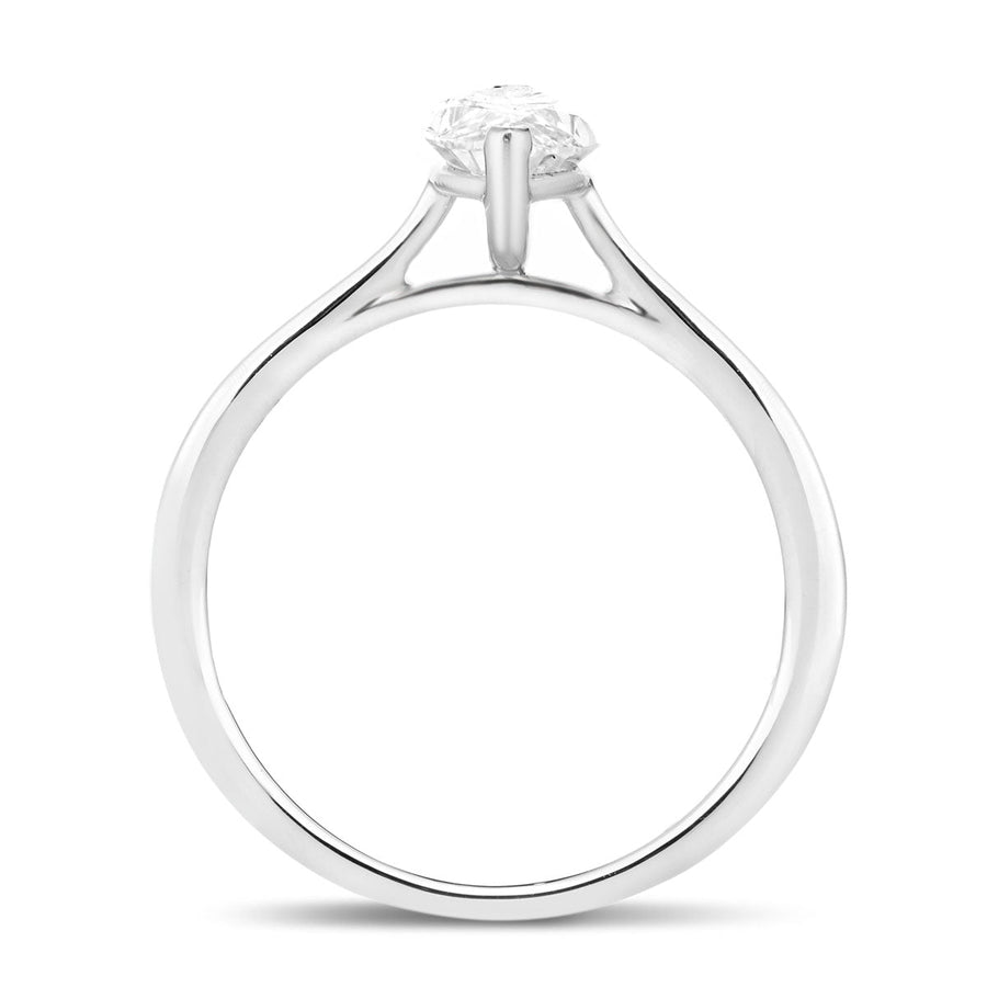 Ava Lab Marquise Diamond Solitaire Engagement Ring 1.00ct G/VS 18k White Gold - After Diamonds