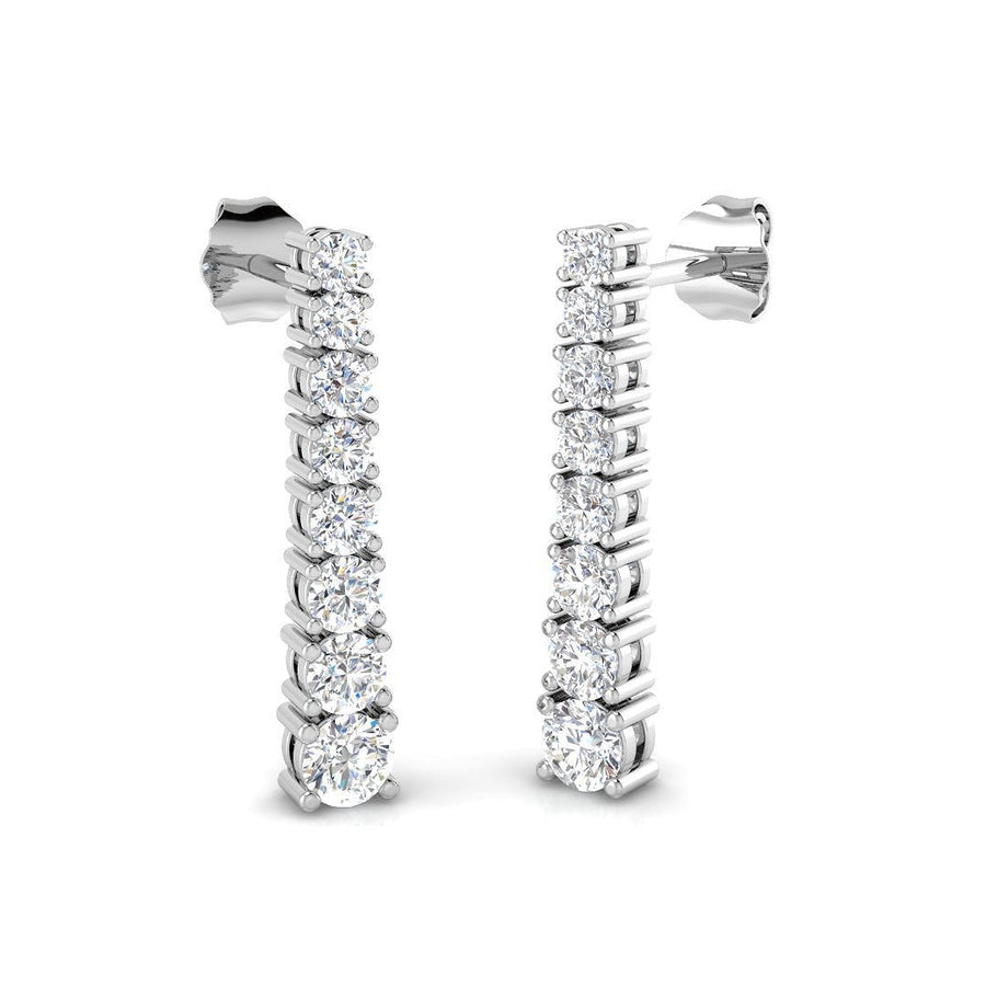 Drop Set Claw Lab Diamond Earrings 1.10ct G/VS in 925 Silver - After Diamonds