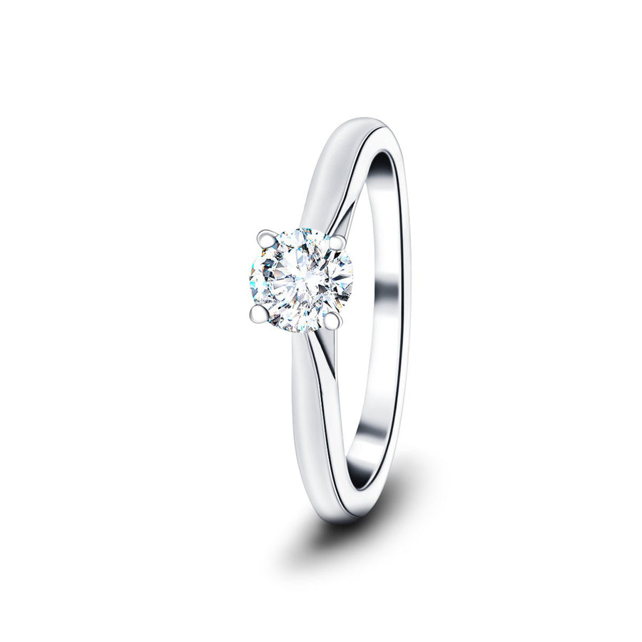 Ella Lab Diamond Solitaire Engagement Ring 0.50ct D/VVS 18k White Gold - After Diamonds