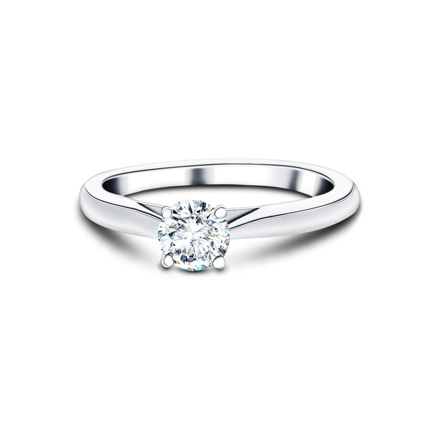 Ella Lab Diamond Solitaire Engagement Ring 0.50ct D/VVS 18k White Gold - After Diamonds