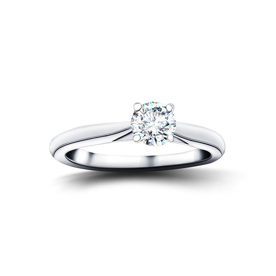 Ella Lab Diamond Solitaire Engagement Ring 0.50ct D/VVS 18k White Gold - After Diamonds