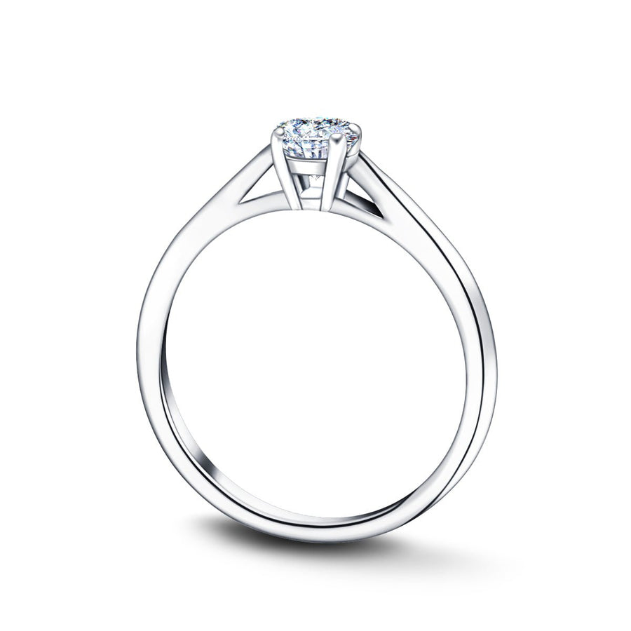 Ella Lab Diamond Solitaire Engagement Ring 0.50ct D/VVS 18k White Gold - After Diamonds