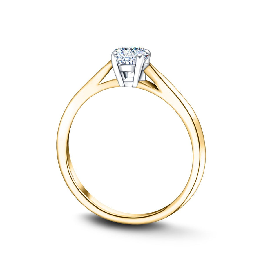 Ella Lab Diamond Solitaire Engagement Ring 0.70ct D/VVS 18k Yellow Gold - After Diamonds