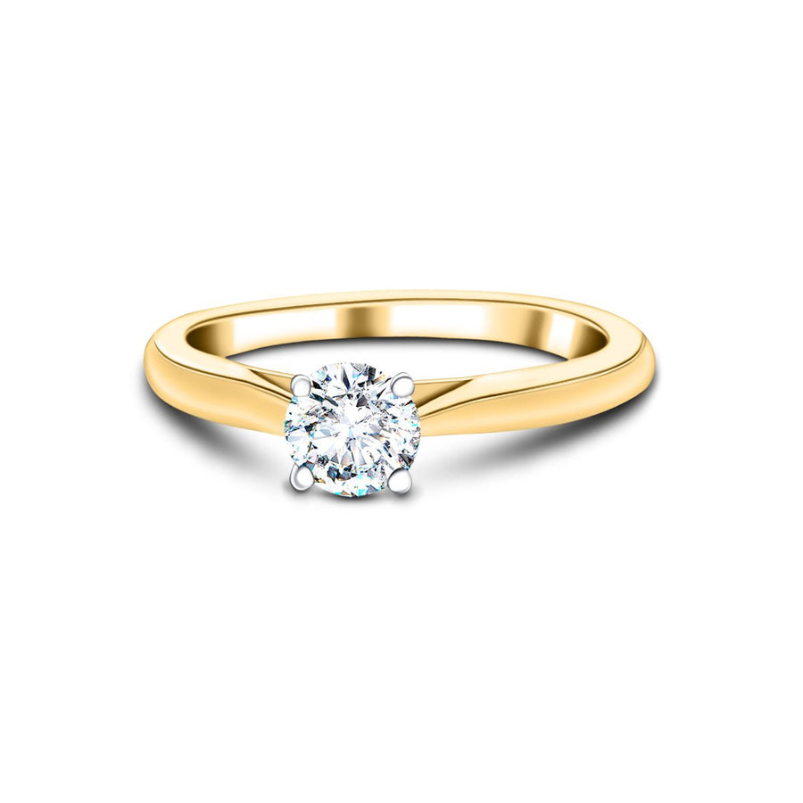 Ella Lab Diamond Solitaire Engagement Ring 0.70ct D/VVS 18k Yellow Gold - After Diamonds