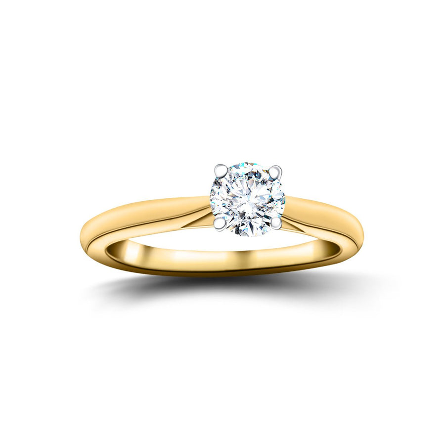 Ella Lab Diamond Solitaire Engagement Ring 0.70ct G/VS 18k Yellow Gold - After Diamonds