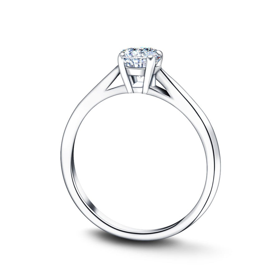 Ella Lab Diamond Solitaire Engagement Ring 1.00ct D/VVS 18k White Gold - After Diamonds