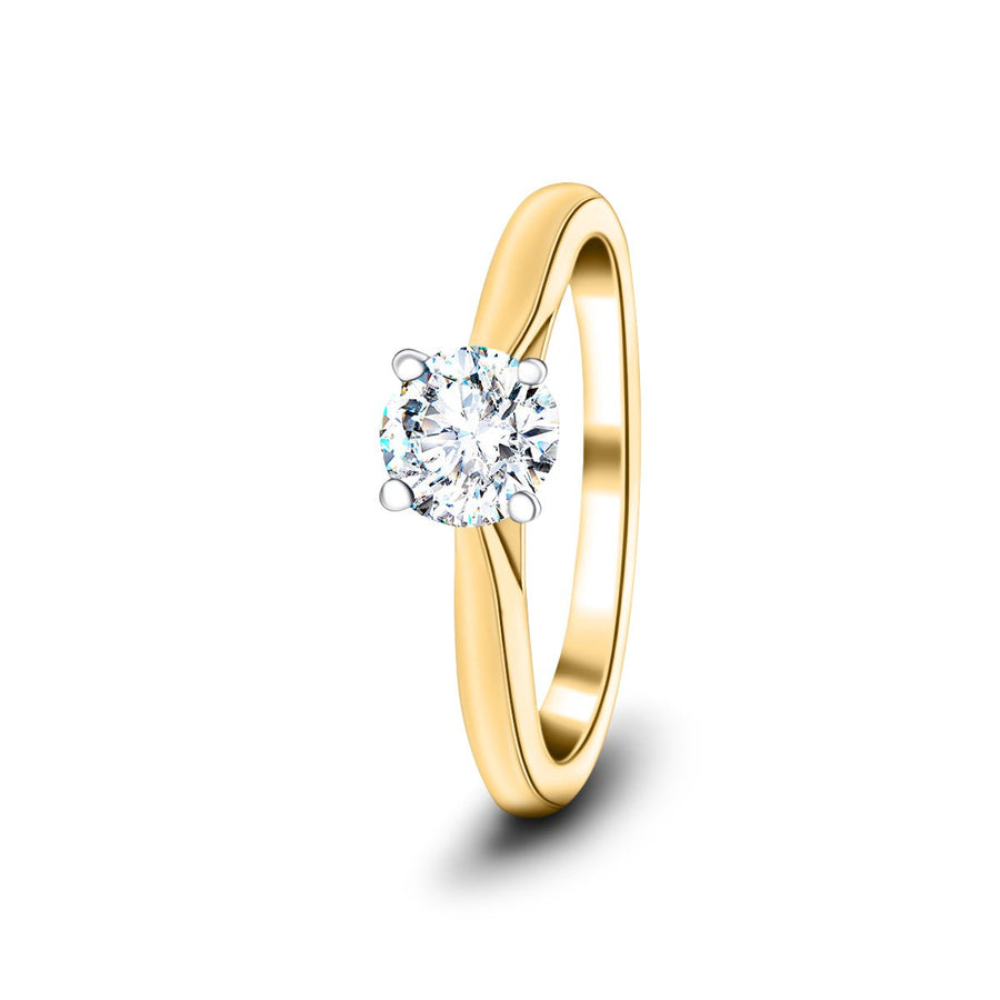 Ella Lab Diamond Solitaire Engagement Ring 1.00ct G/VS 18k Yellow Gold - After Diamonds