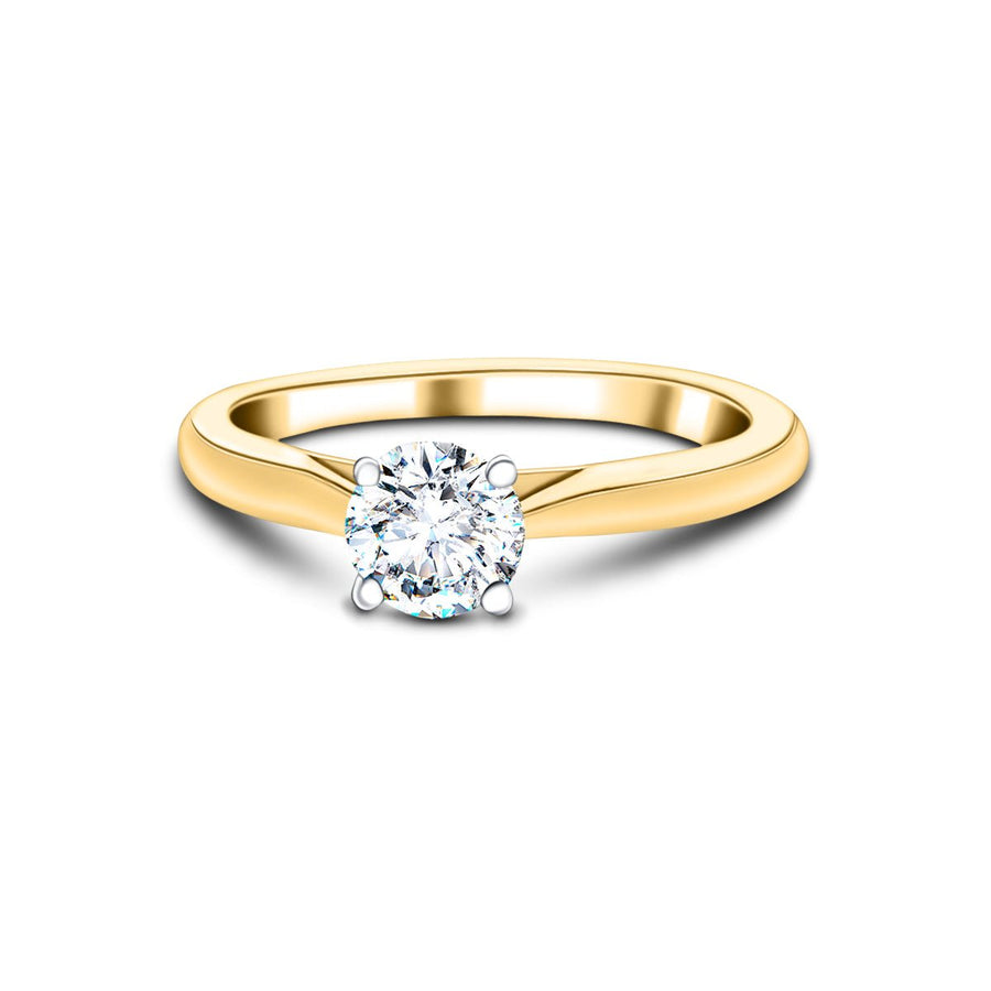 Ella Lab Diamond Solitaire Engagement Ring 1.00ct G/VS 18k Yellow Gold - After Diamonds