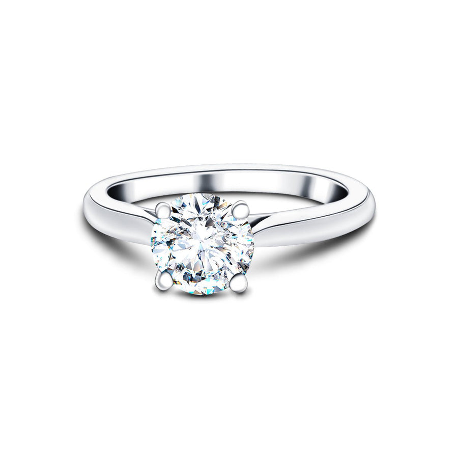 Ella Lab Diamond Solitaire Engagement Ring 3.00ct D/VVS 18k White Gold - After Diamonds