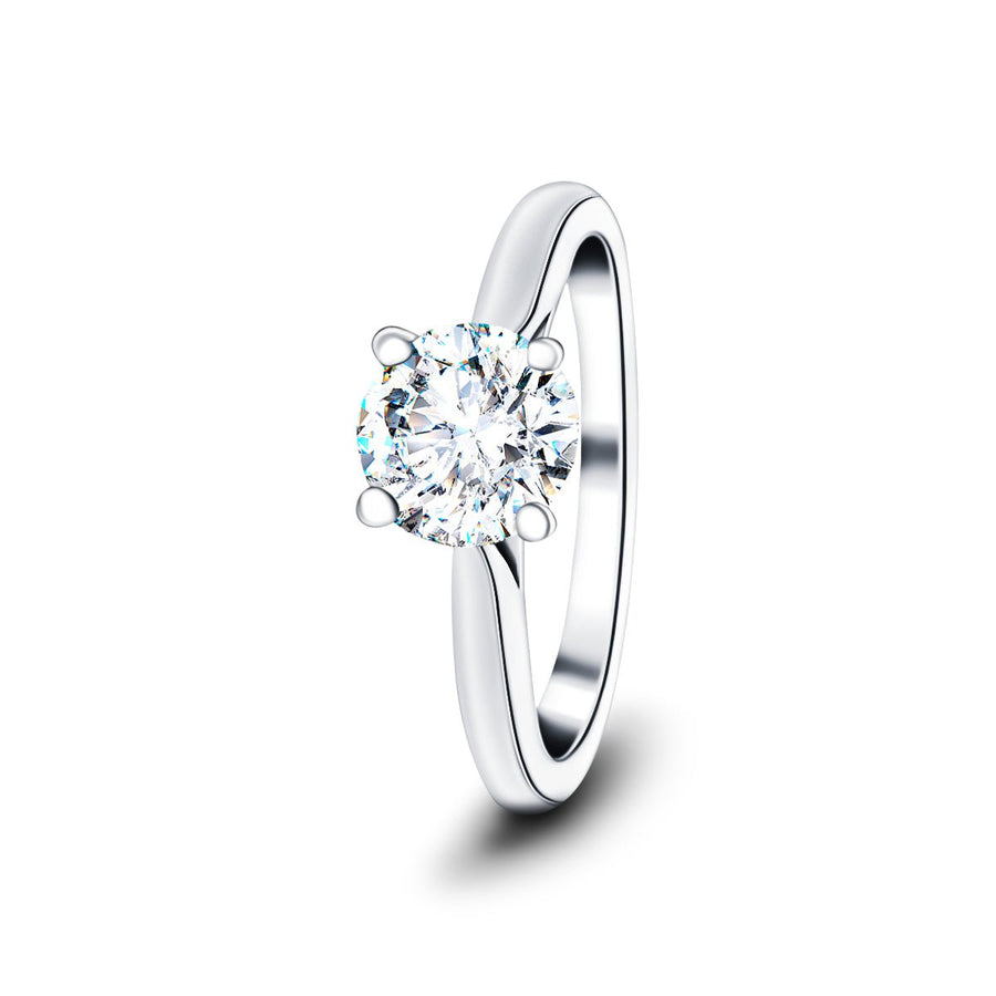 Ella Lab Diamond Solitaire Engagement Ring 3.00ct D/VVS 18k White Gold - After Diamonds