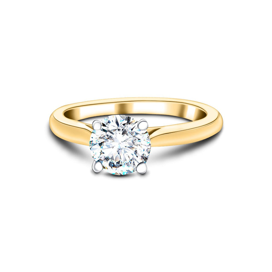 Ella Lab Diamond Solitaire Engagement Ring 3.00ct D/VVS 18k Yellow Gold - After Diamonds