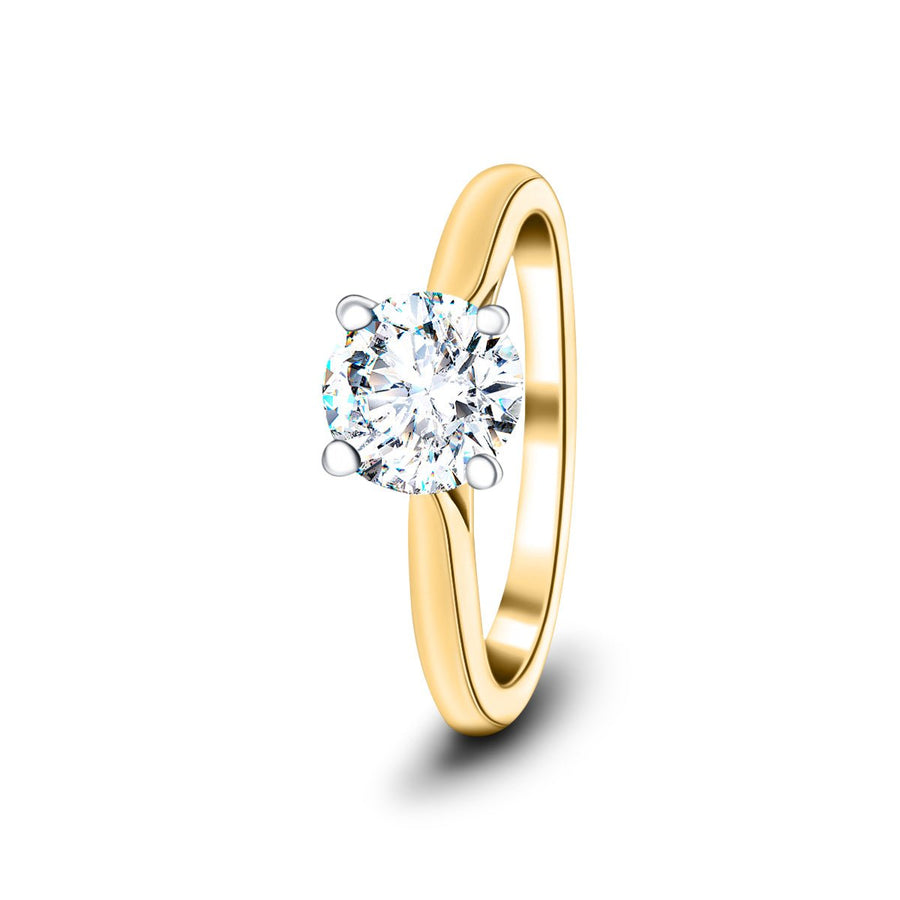 Ella Lab Diamond Solitaire Engagement Ring 3.00ct G/VS 18k Yellow Gold - After Diamonds