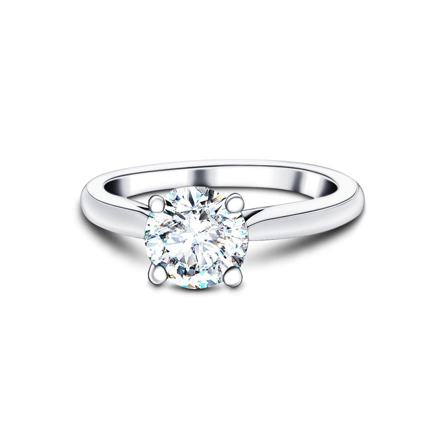 Ella Lab Diamond Solitaire Engagement Ring 4.00ct D/VVS 18k White Gold - After Diamonds