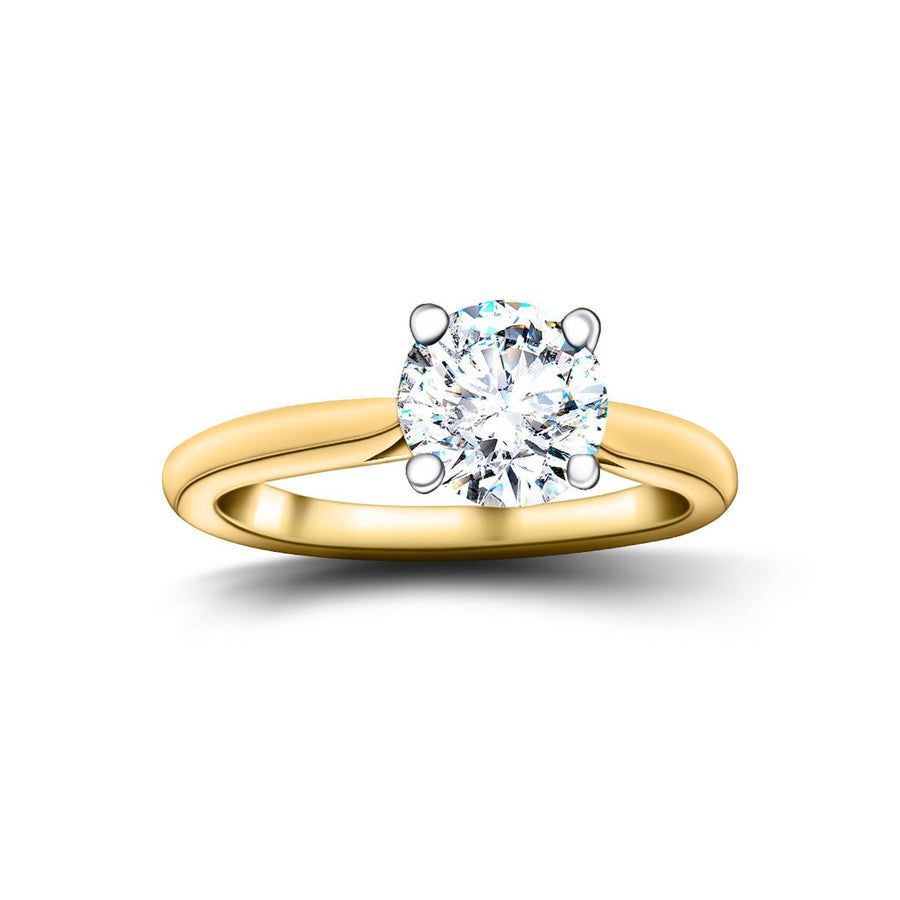 Ella Lab Diamond Solitaire Engagement Ring 4.00ct G/VS 18k Yellow Gold - After Diamonds