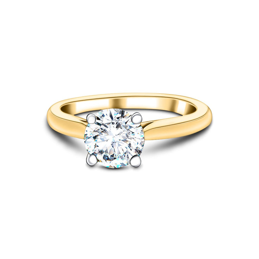 Ella Lab Diamond Solitaire Engagement Ring 4.00ct G/VS 18k Yellow Gold - After Diamonds