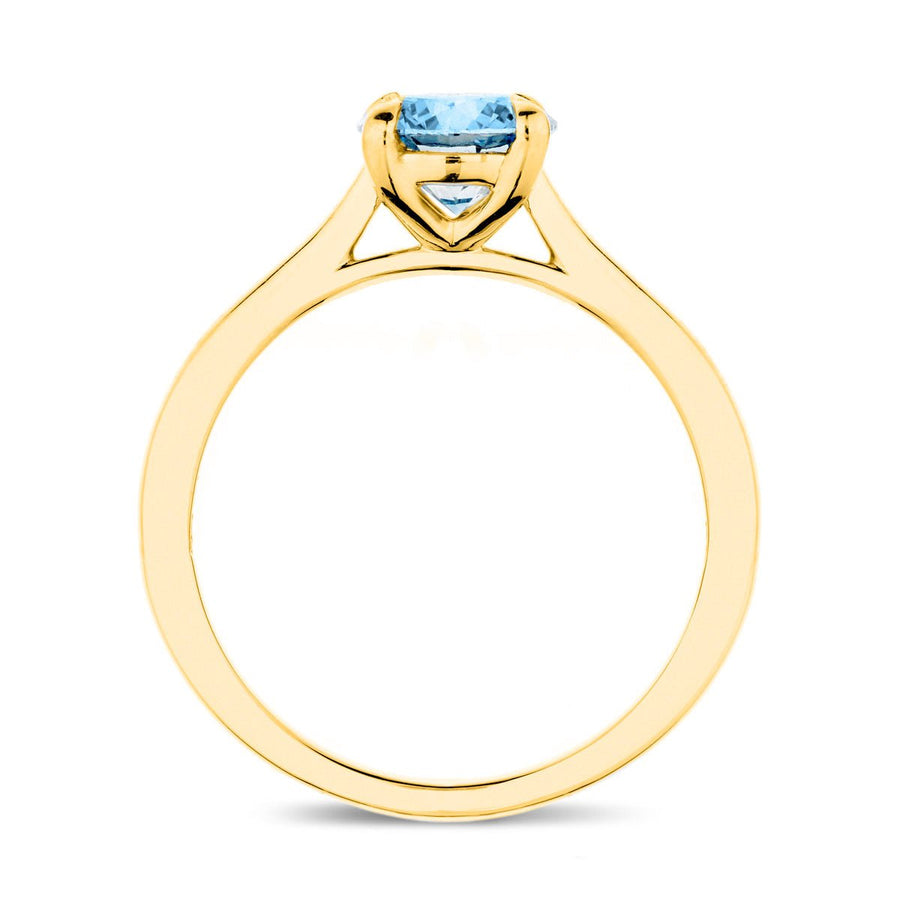 Ellie Blue Lab Diamond Solitaire Engagement Ring 0.50ct in 18k Yellow Gold - After Diamonds