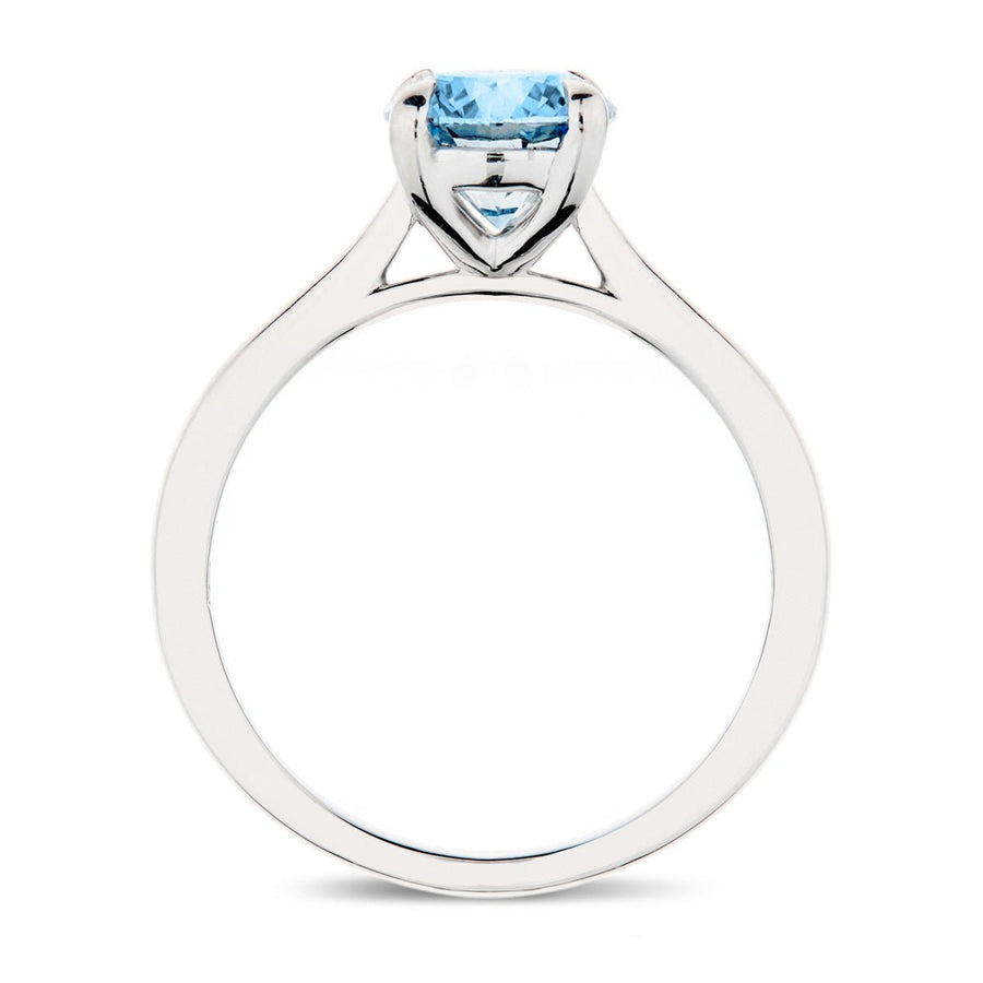 Ellie Blue Lab Diamond Solitaire Engagement Ring 1.50ct in 18k White Gold - After Diamonds