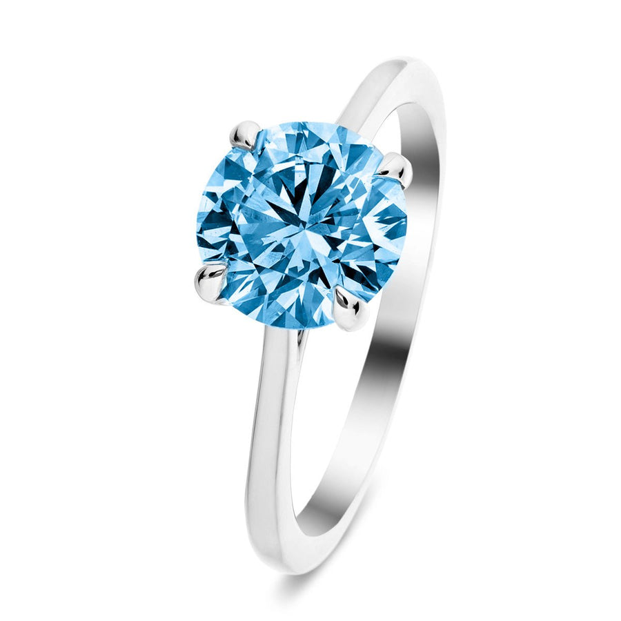 Ellie Blue Lab Diamond Solitaire Engagement Ring 1.50ct in 18k White Gold - After Diamonds