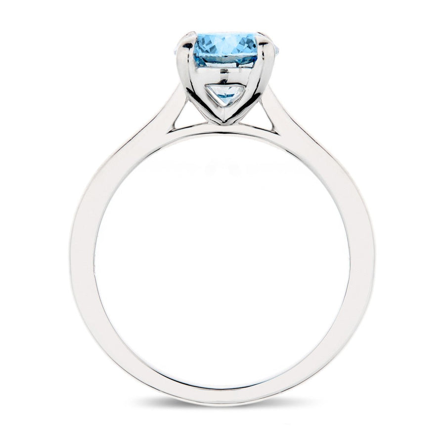Ellie Blue Lab Diamond Solitaire Engagement Ring 2.00ct in 18k White Gold - After Diamonds