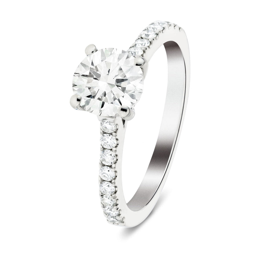 Emily Lab Diamond Round Engagement Ring 0.75ct D/VVS 18k White Gold - After Diamonds