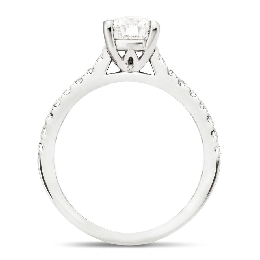 Emily Lab Diamond Round Engagement Ring 0.75ct D/VVS 18k White Gold - After Diamonds