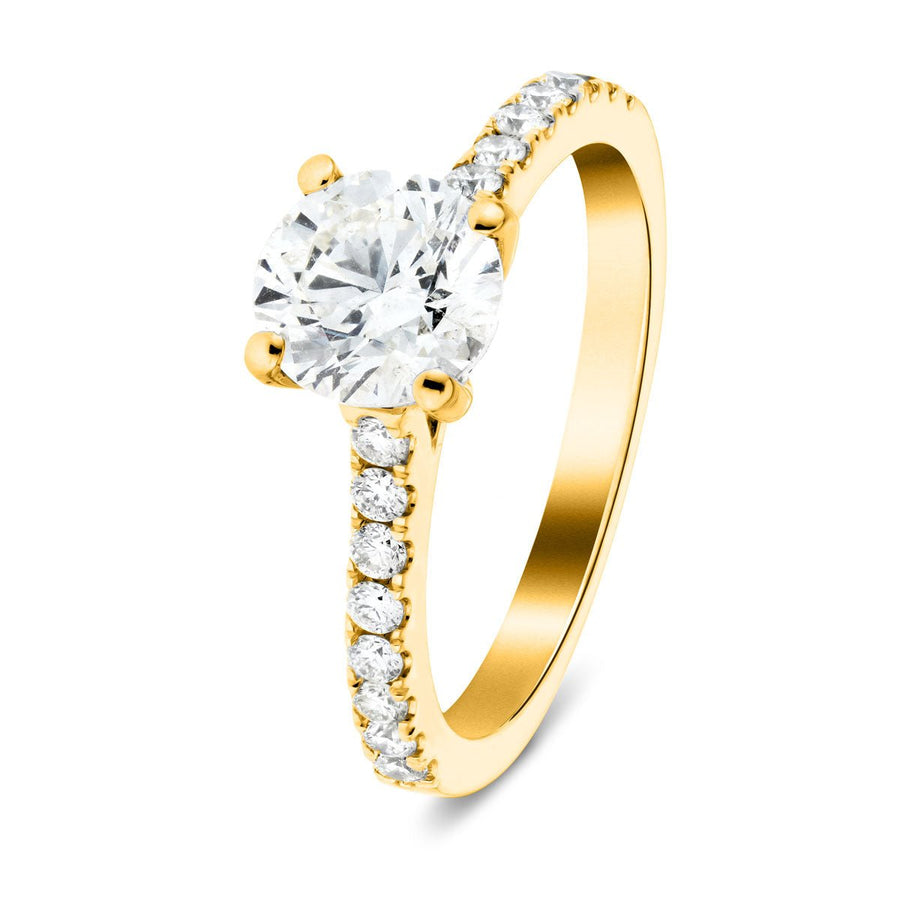 Emily Lab Diamond Round Engagement Ring 0.75ct G/VS 9k Yellow Gold - After Diamonds