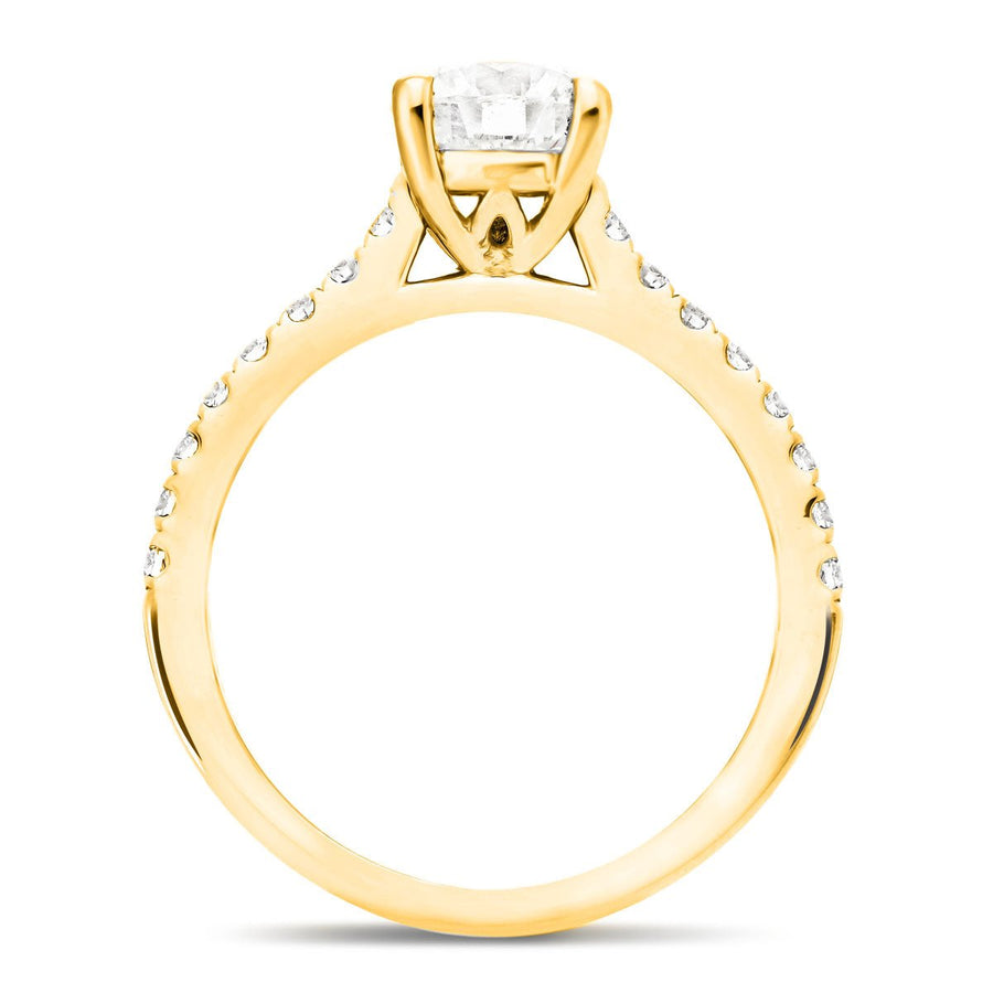 Emily Lab Diamond Round Engagement Ring 0.75ct G/VS 9k Yellow Gold - After Diamonds