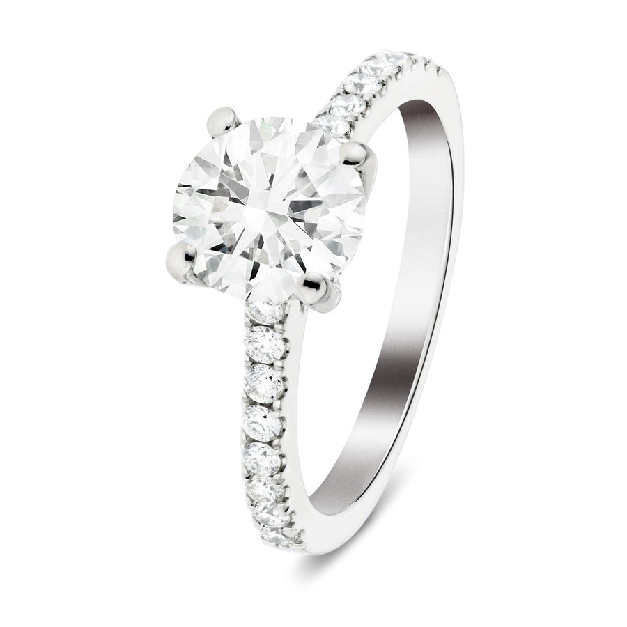 Emily Lab Diamond Round Engagement Ring 1.25ct G/VS 18k White Gold - After Diamonds