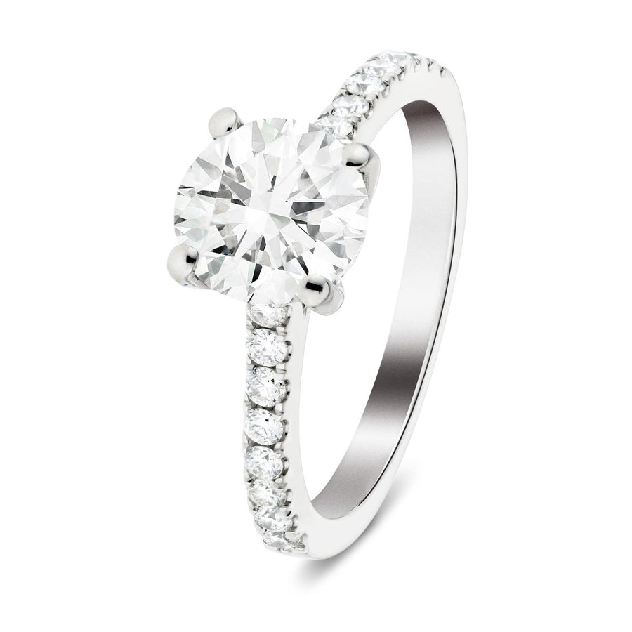 Emily Lab Diamond Round Engagement Ring 1.80ct G/VS 18k White Gold - After Diamonds