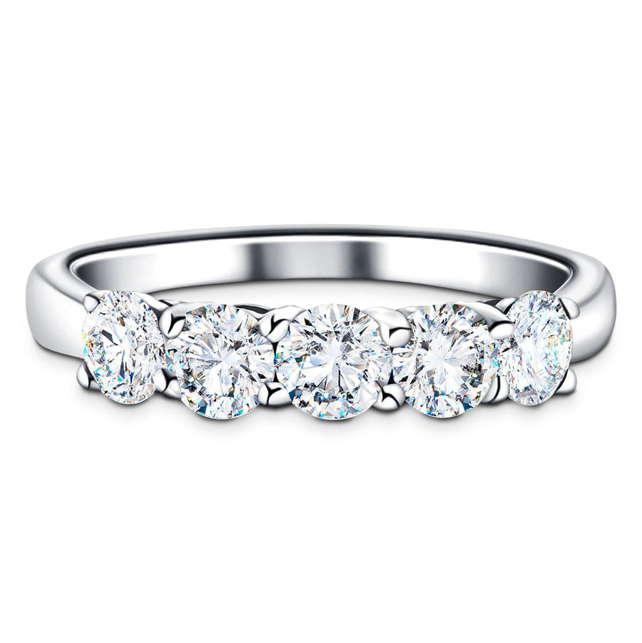 Five Stone Lab Diamond Eternity Ring 3.50ct D/VVS in 18k White Gold - After Diamonds