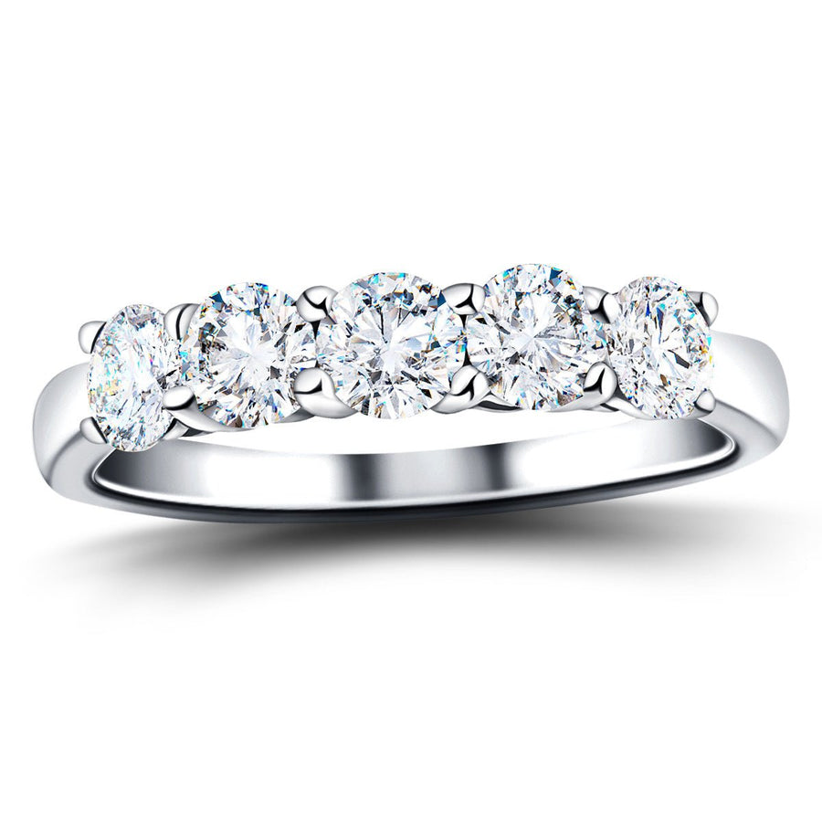 Five Stone Lab Diamond Eternity Ring 3.50ct D/VVS in 18k White Gold - After Diamonds