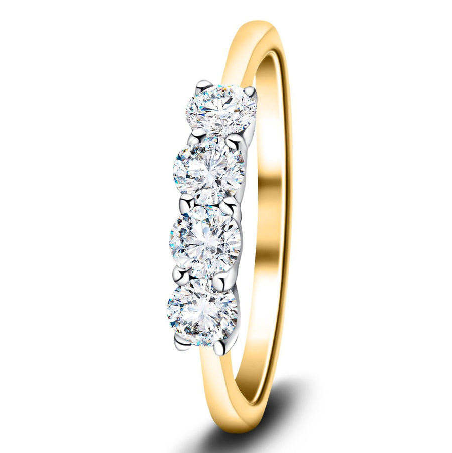 Four Stone Lab Diamond Eternity Ring 2.00ct G/VS in 18k Yellow Gold - After Diamonds