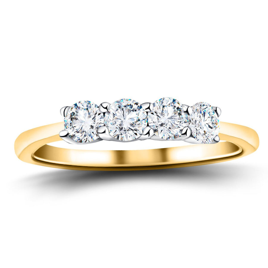 Four Stone Lab Diamond Eternity Ring 2.00ct G/VS in 18k Yellow Gold - After Diamonds