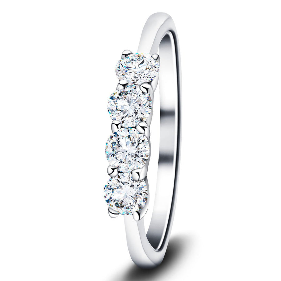 Four Stone Lab Diamond Eternity Ring 2.00ct G/VS in Platinum - After Diamonds