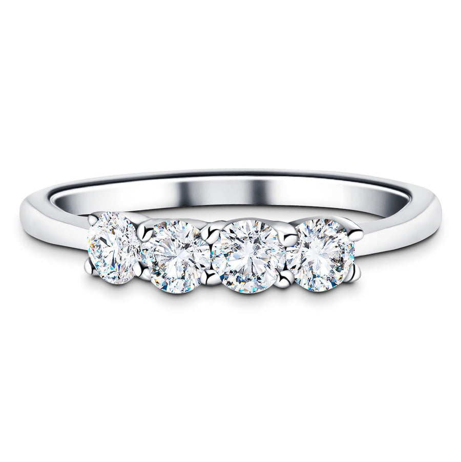 Four Stone Lab Diamond Eternity Ring 4.00ct D/VVS in Platinum - After Diamonds