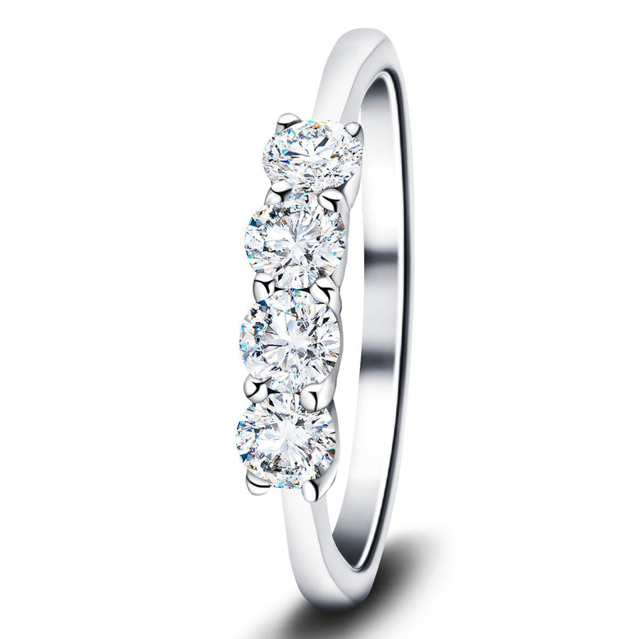 Four Stone Lab Diamond Eternity Ring 4.00ct D/VVS in Platinum - After Diamonds
