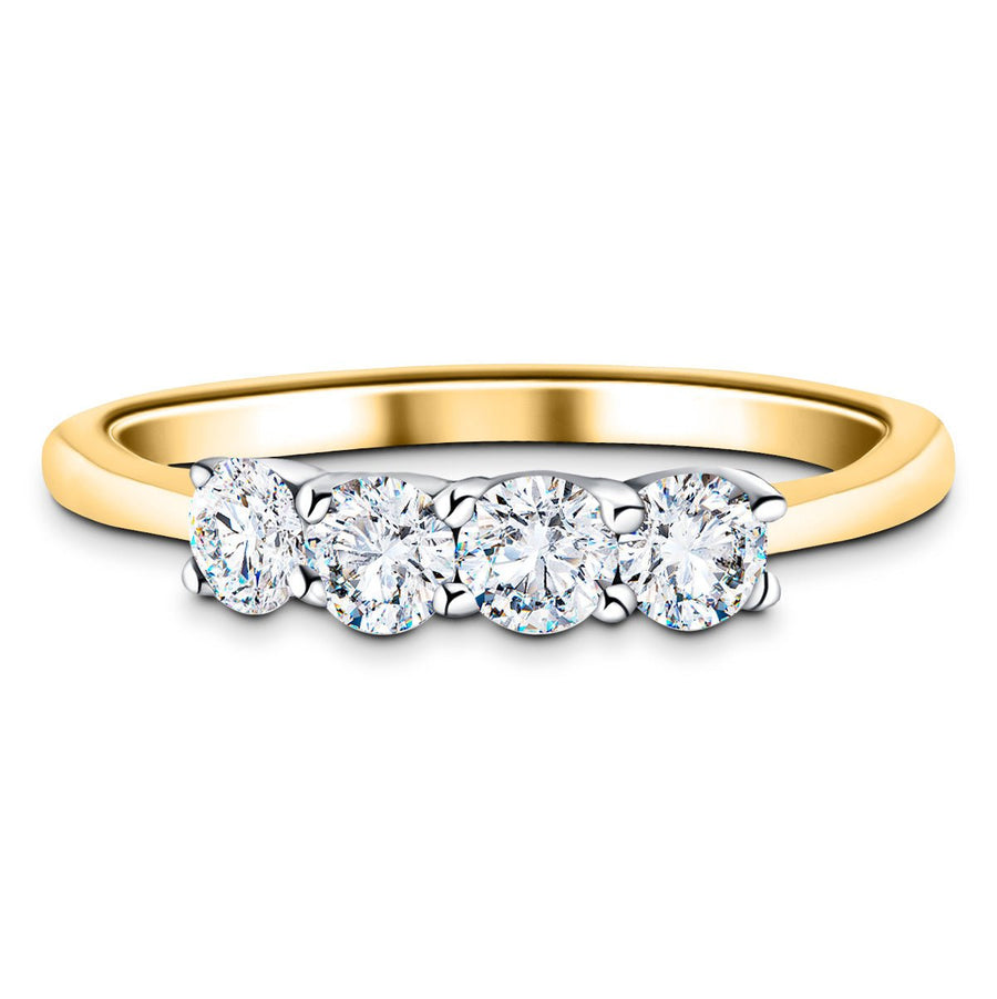 Four Stone Lab Diamond Eternity Ring 4.00ct G/VS in 18k Yellow Gold - After Diamonds