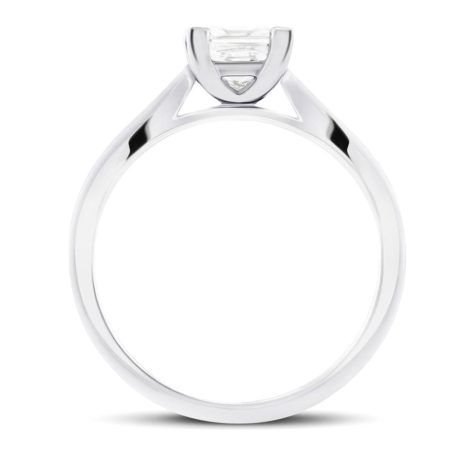 Grace Lab Princess Diamond Solitaire Engagement Ring 0.50ct D/VVS Platinum - After Diamonds