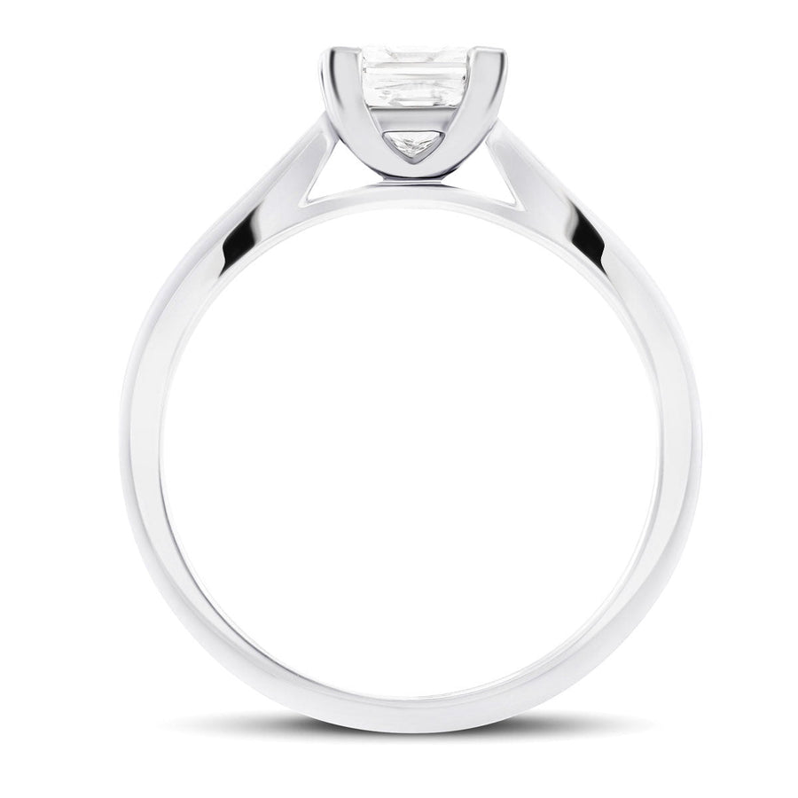 Grace Lab Princess Diamond Solitaire Engagement Ring 1.00ct D/VVS 18k White Gold - After Diamonds