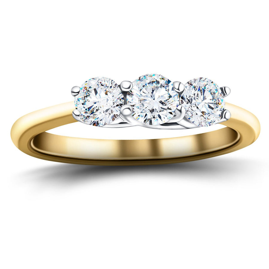 Graduated Three Stone Lab Diamond Ring 0.50ct G/VS in 18k Yellow Gold - After Diamonds
