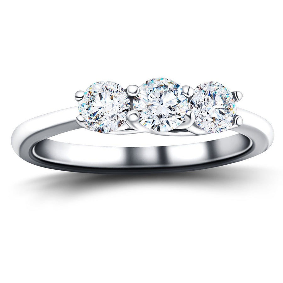 Graduated Three Stone Lab Diamond Ring 0.50ct G/VS in 9k White Gold - After Diamonds